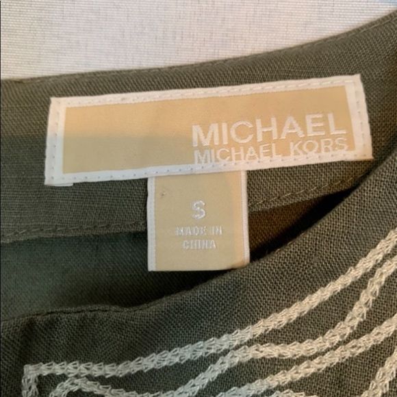 Michael Michael Kors Olive Green Linen Tunic Style Dress S (K-002) - Picture 5 of 5
